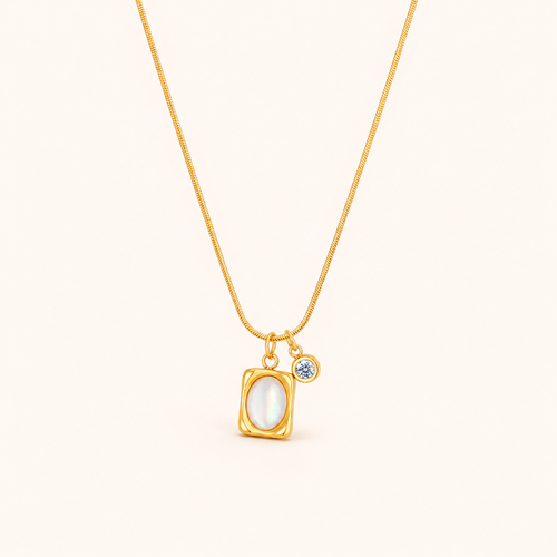 Halo Necklace in 316 surgical steel with 18k PVD gold